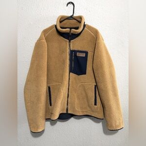 Pendleton Men’s Berber Full Zip Fleece Jacket Brown Blue Size XL